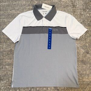 Calvin Klein Men's Polo Shirt in Gray and White